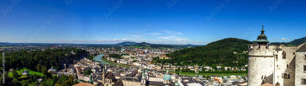 Fortress Hohensalzburg, beautiful medieval castle in Salzburg