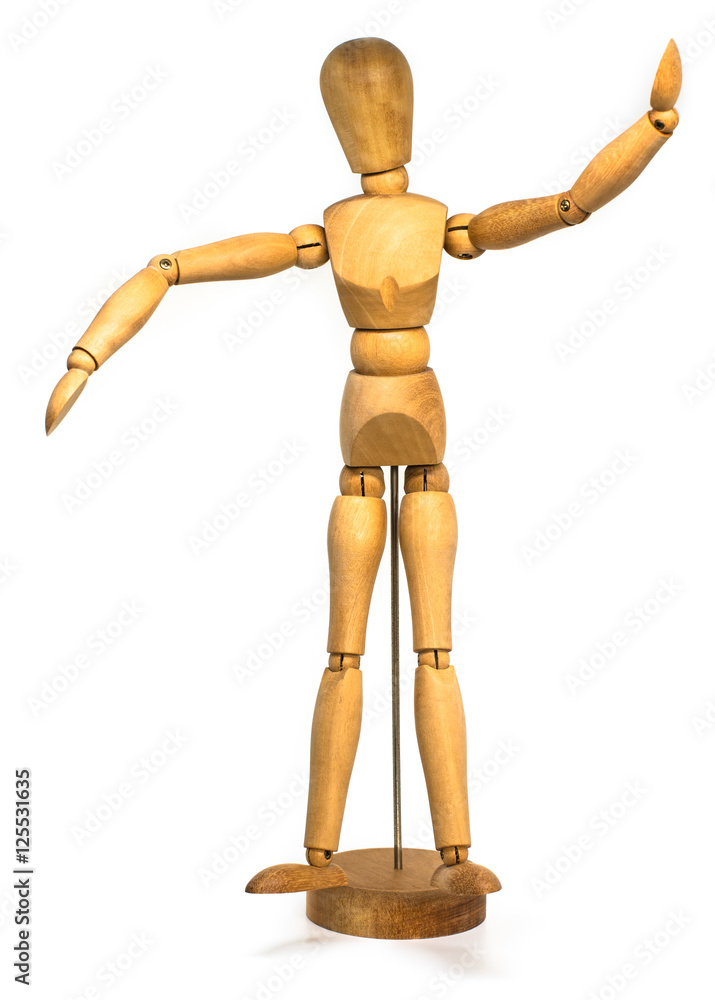 Wooden dummy isolated on a white background Wooden dummy isolated on a white background
