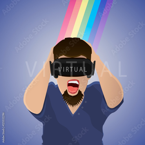 In virtual reality glasses.