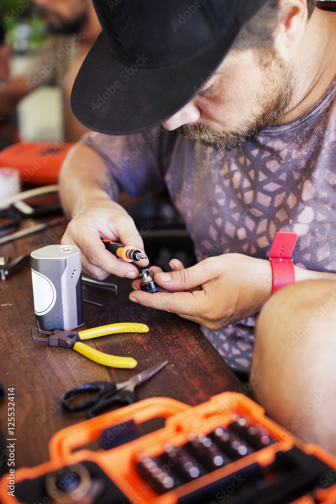 Mechanic working in workshop Mechanic working in workshop