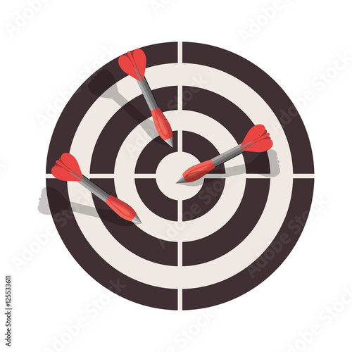 round target with arrow. strategy and success design. vector illustration