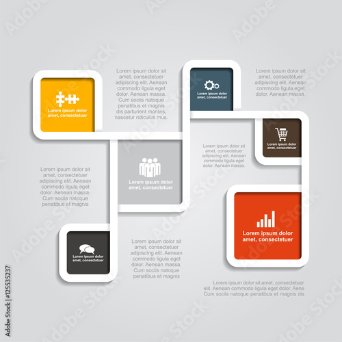 Infographic template with elements and icons. Vector illustration