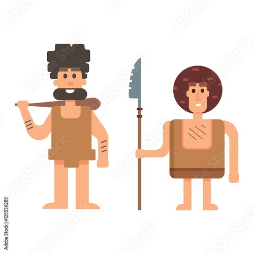 Caveman primitive stone age people
