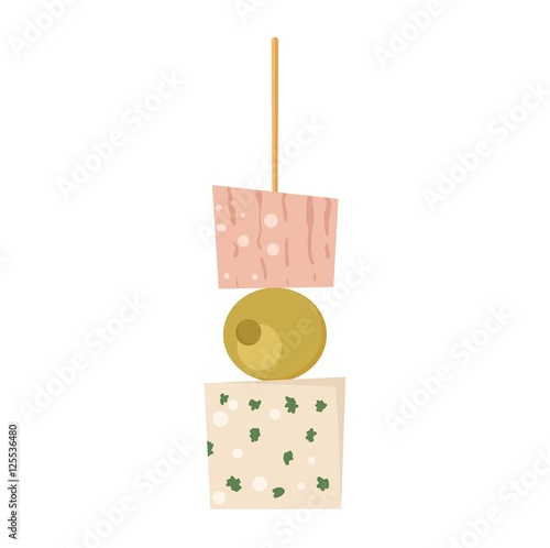 Canape snacks vector illustration.