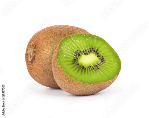 Kiwi fruit close-up isolated on white background
