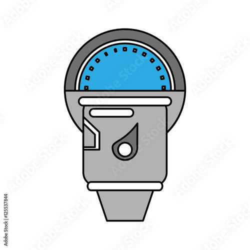 Parking meter icon. Park space road street rule and area theme. Isolated design. Vector illustration