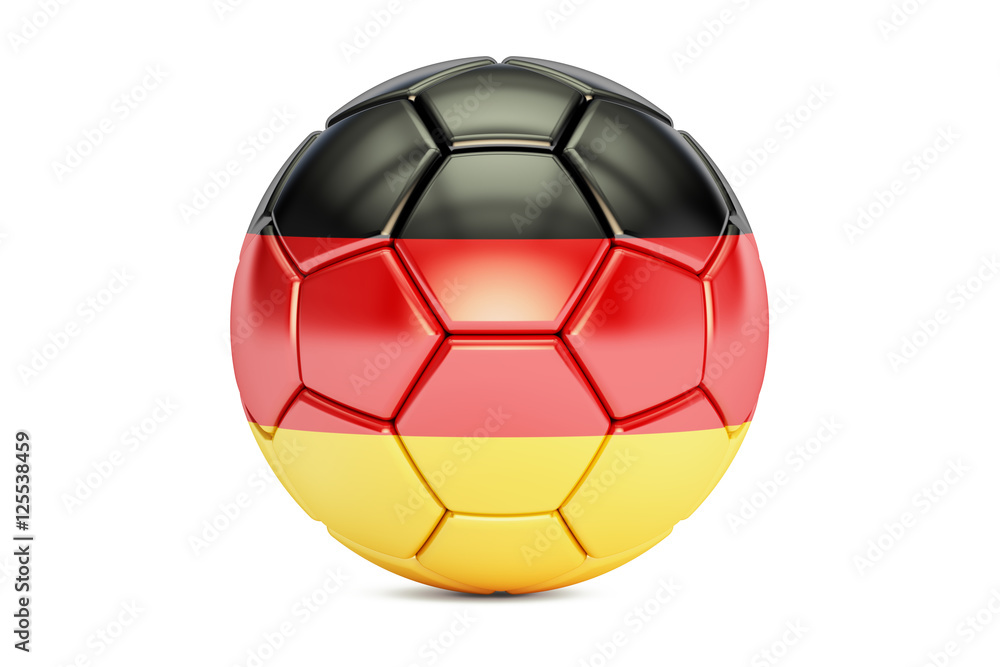 Fototapeta premium football ball with flag of Germany, 3D rendering
