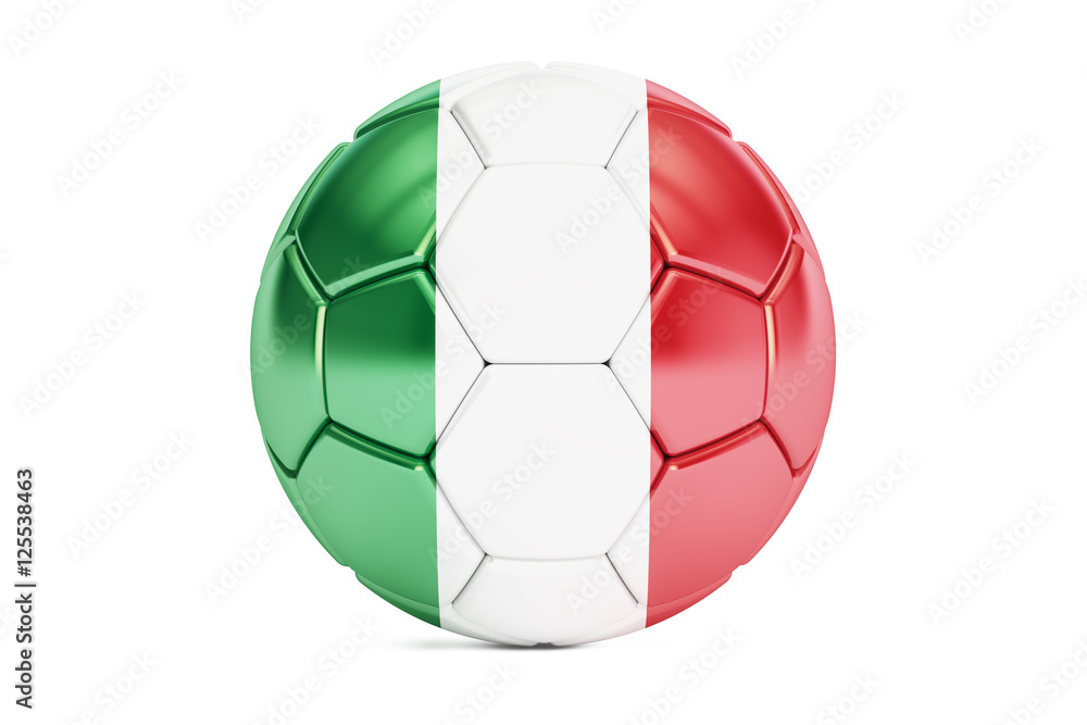 football ball with flag of Italy, 3D rendering football ball with flag of Italy, 3D rendering