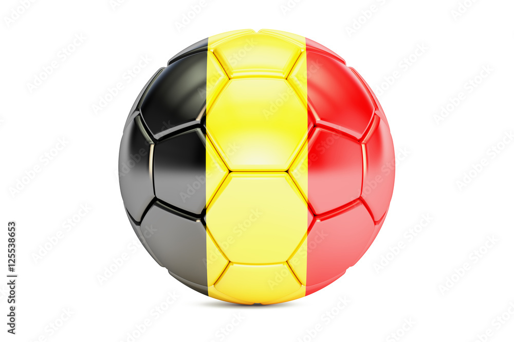 soccer ball with flag of Belgium, 3D rendering soccer ball with flag of Belgium, 3D rendering