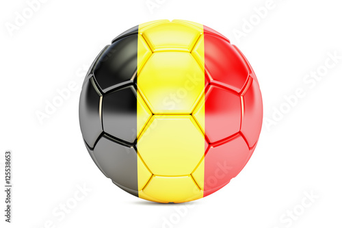 soccer ball with flag of Belgium  3D rendering