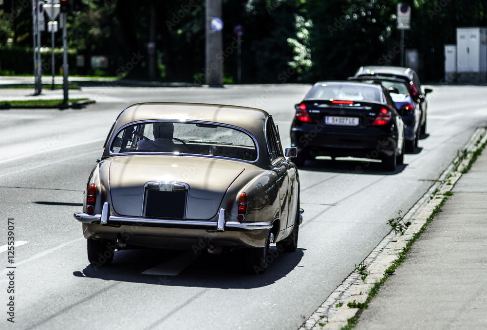 Beautiful retro car on the street