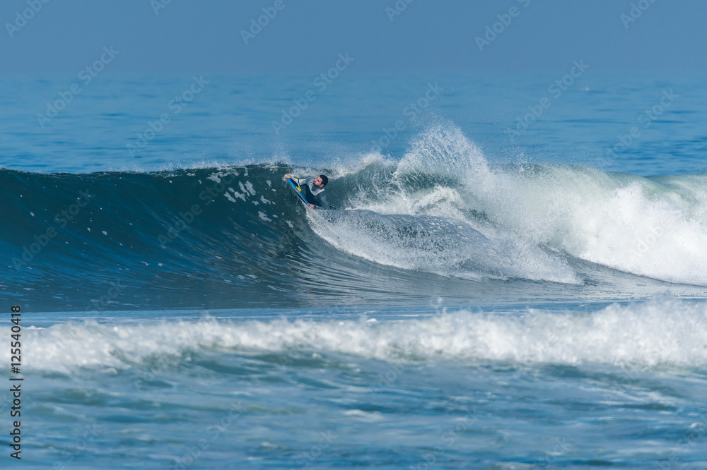 Bodyboarder in action