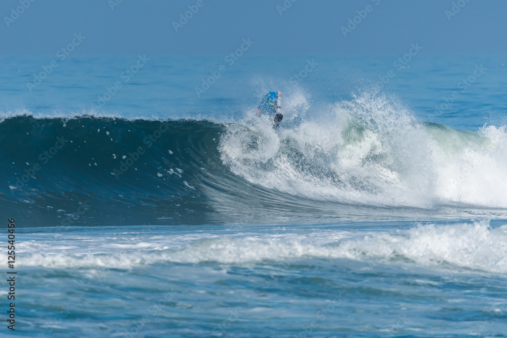 Bodyboarder in action