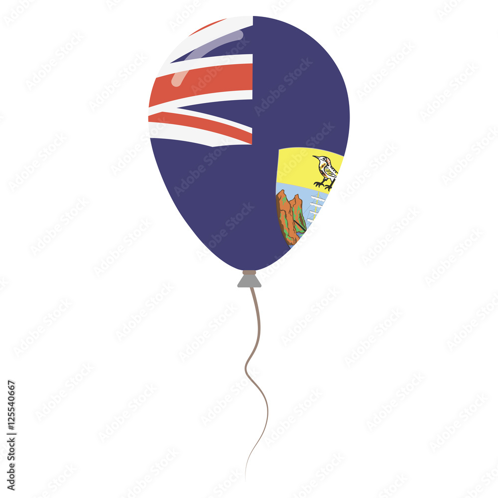 Obraz premium Saint Helena, Ascension and Tristan da Cunha national colors isolated balloon on white background. Independence day patriotic poster. Flat style National day vector illustration.