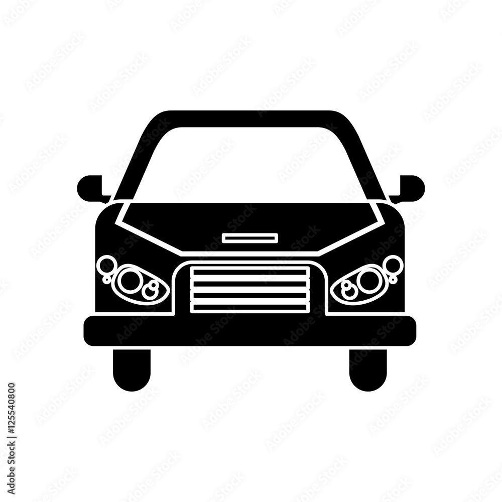 car vehicle silhouette icon. Automobile auto transportation and transport theme. Isolated design. Vector illustration