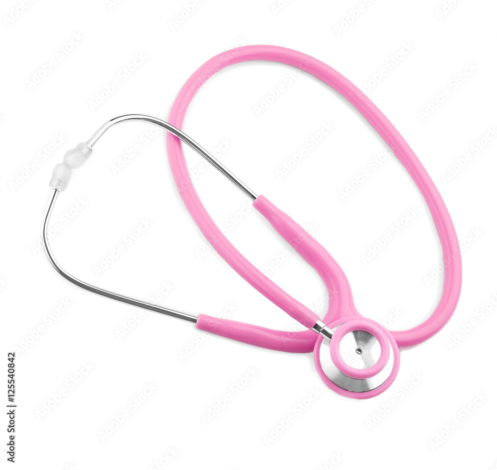 Pink stethoscope isolated on white Pink stethoscope isolated on white
