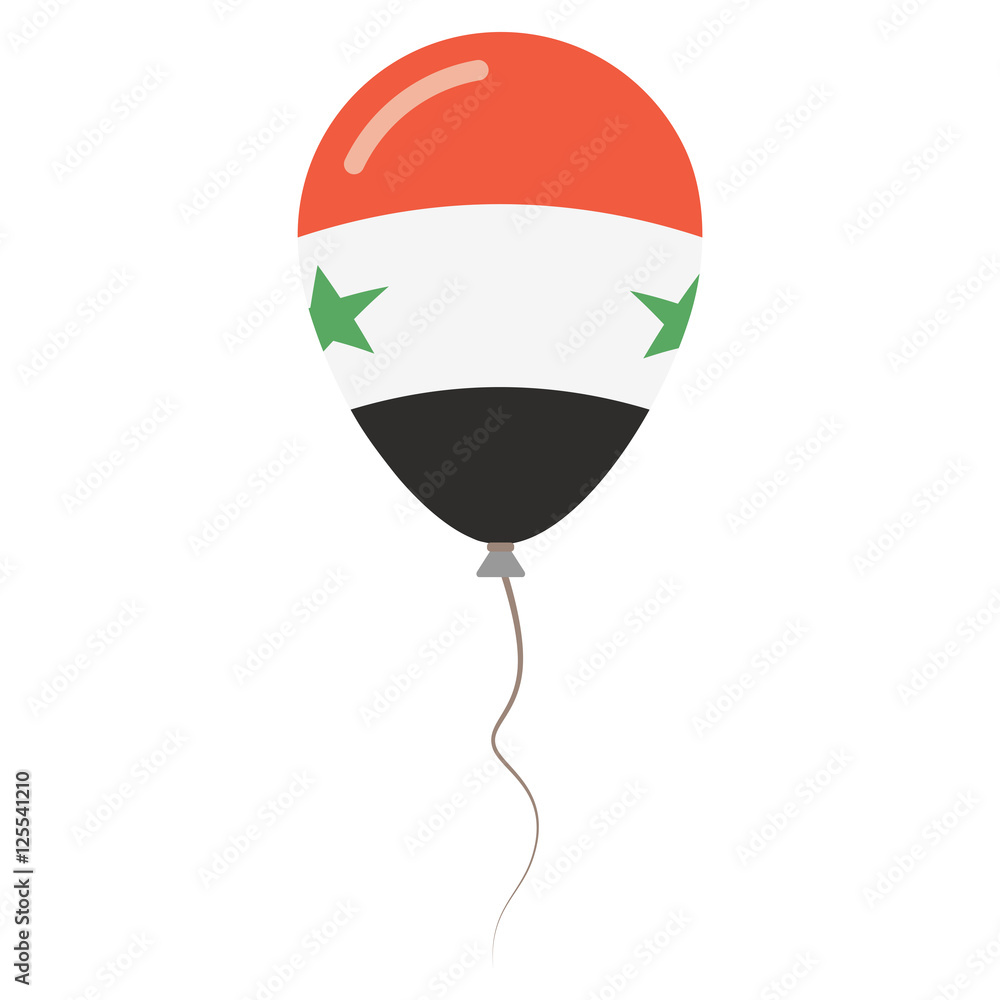 Syrian Arab Republic national colors isolated balloon on white background. Independence day patriotic poster. Flat style National day vector illustration. Syrian Arab Republic national colors isolated balloon on white background. Independence day patriotic poster. Flat style National day vector illustration.