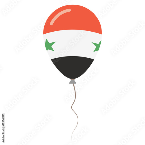 Syrian Arab Republic national colors isolated balloon on white background. Independence day patriotic poster. Flat style National day vector illustration.