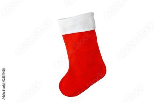 Obraz na plátně Cute Christmas stocking isolated on white