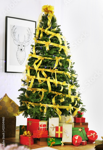 Decorated Christmas tree an...