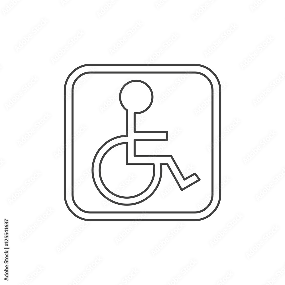 Wheelchair inside frame icon. Disabled people medical and health care theme. Isolated design. Vector illustration Wheelchair inside frame icon. Disabled people medical and health care theme. Isolated design. Vector illustration