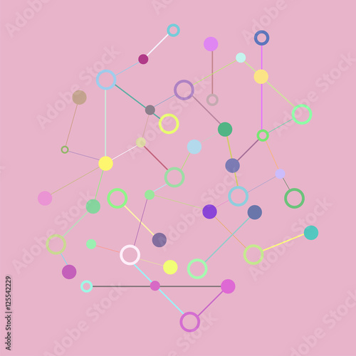Social Network Graphic Concept. Abstract Background with Dots Array and Lines. Geometric Modern Technology Concept. Connection Structure. Digital Data Visualization