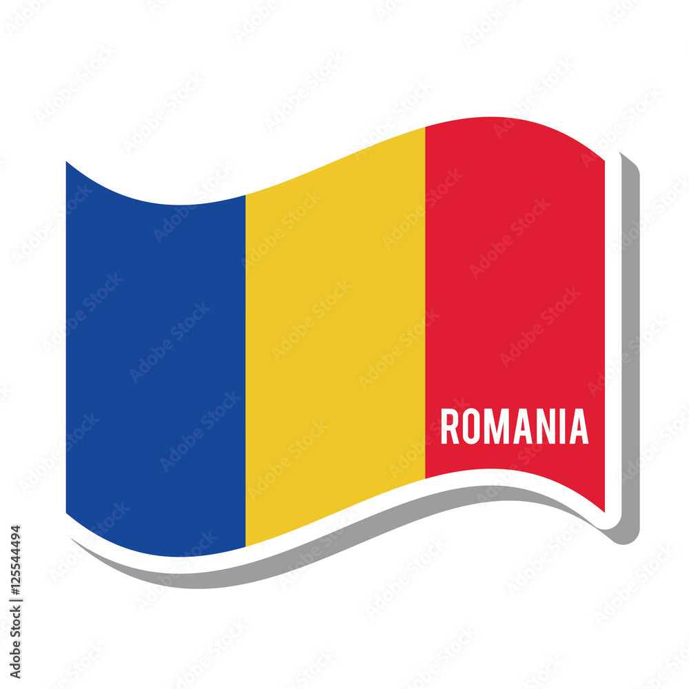 Fototapeta premium romania patriotic flag isolated icon vector illustration design