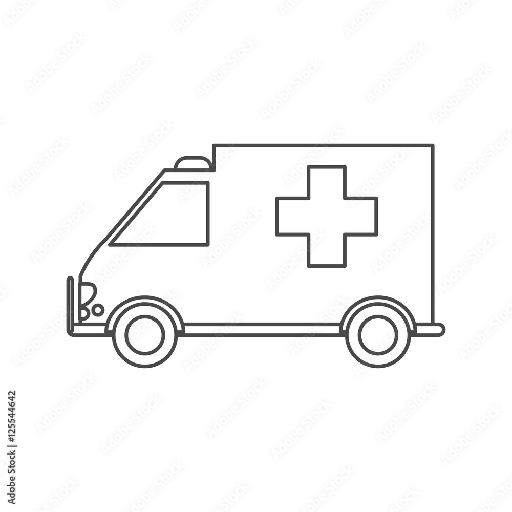 Ambulance icon. Medical and health care theme. Isolated design. Vector illustration Ambulance icon. Medical and health care theme. Isolated design. Vector illustration