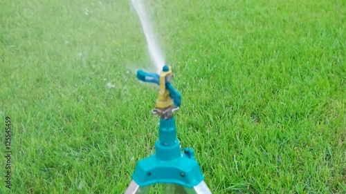 Garden watering sustem working photo