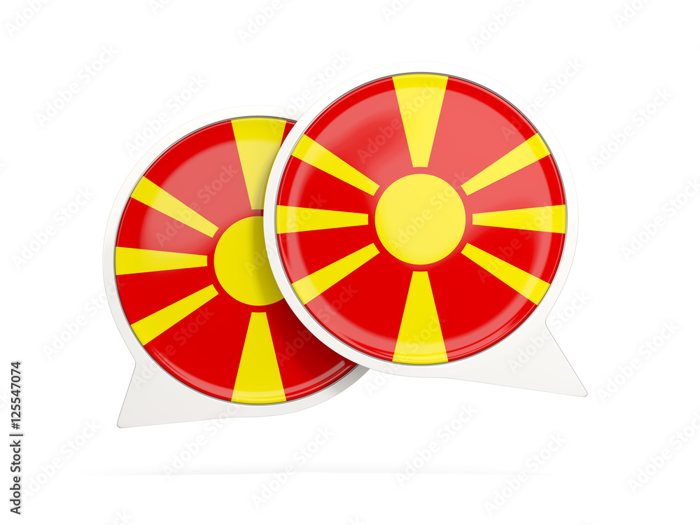 Fototapeta premium Flag of macedonia, round chat icon