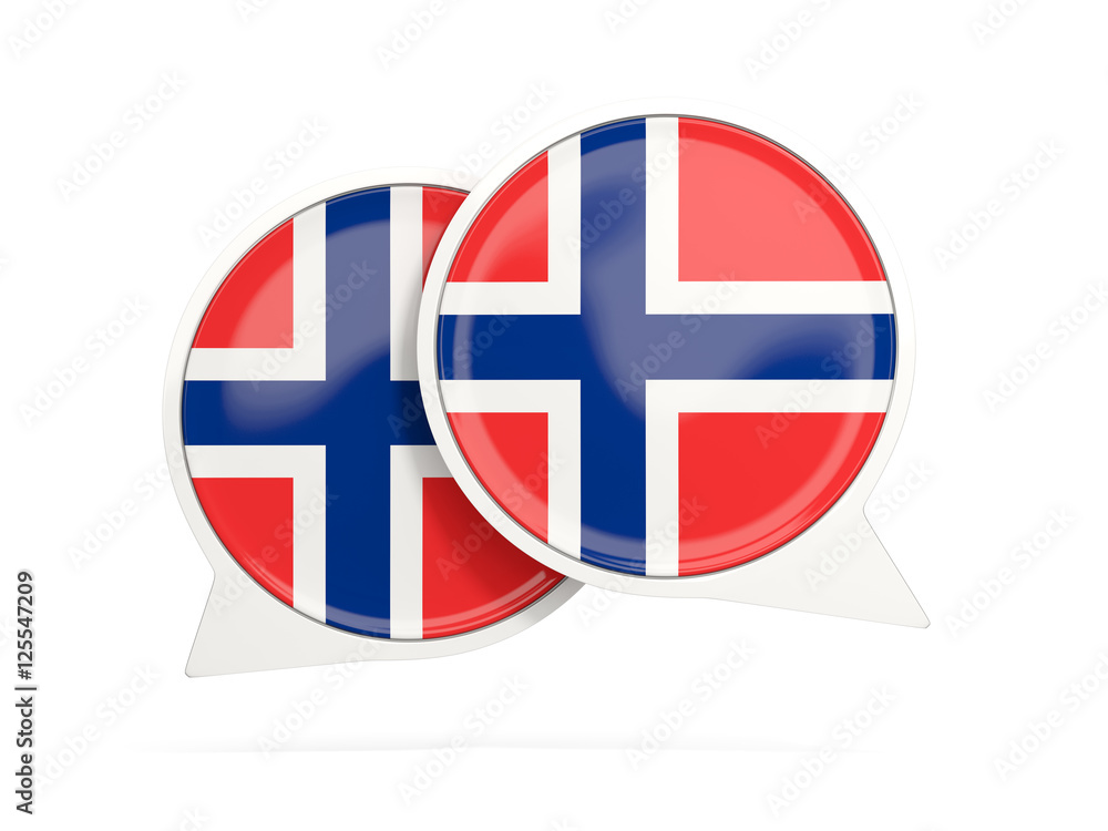 Fototapeta premium Flag of norway, round chat icon