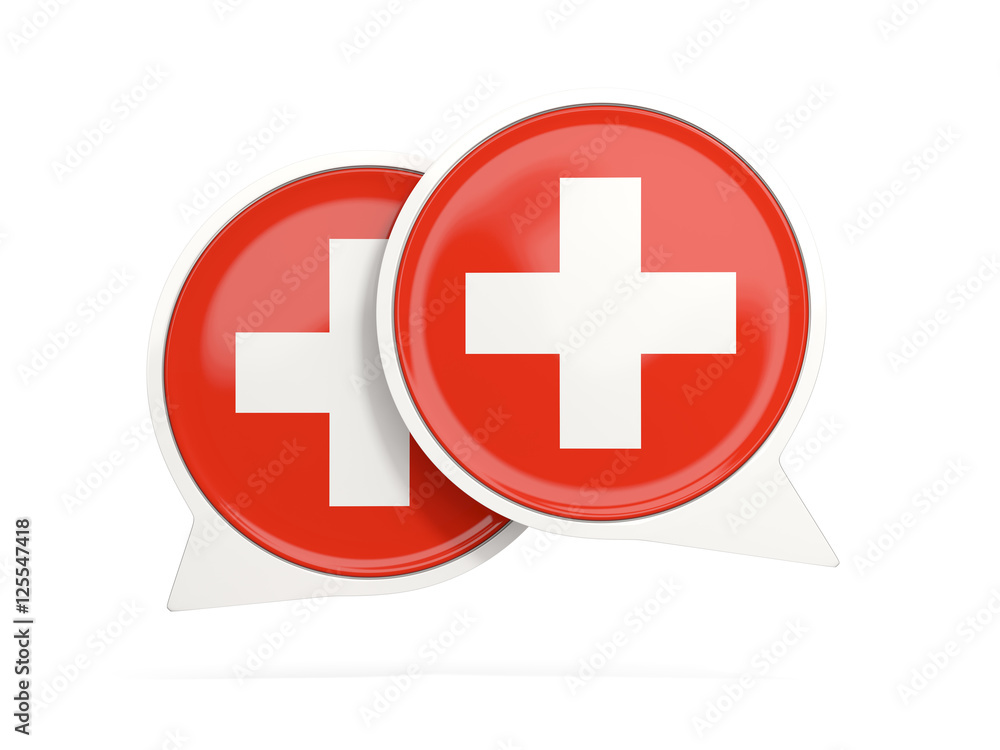 Fototapeta premium Flag of switzerland, round chat icon