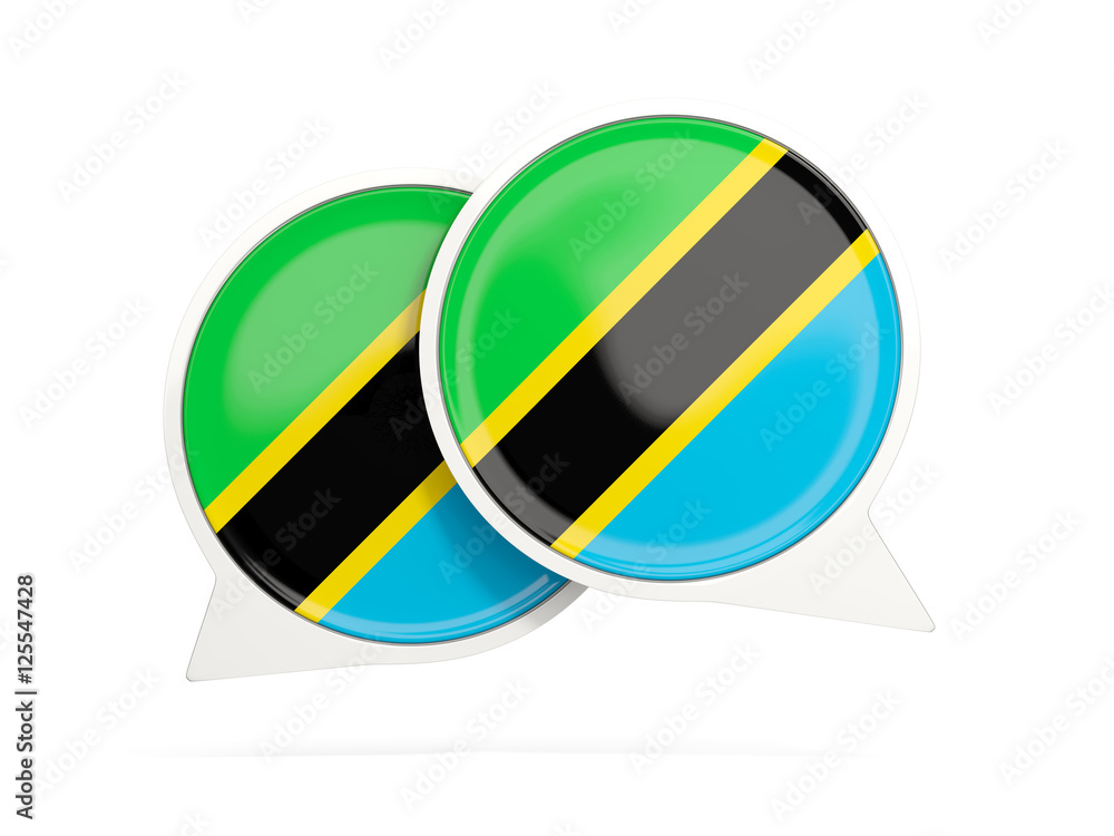 Flag of tanzania, round chat icon Flag of tanzania, round chat icon
