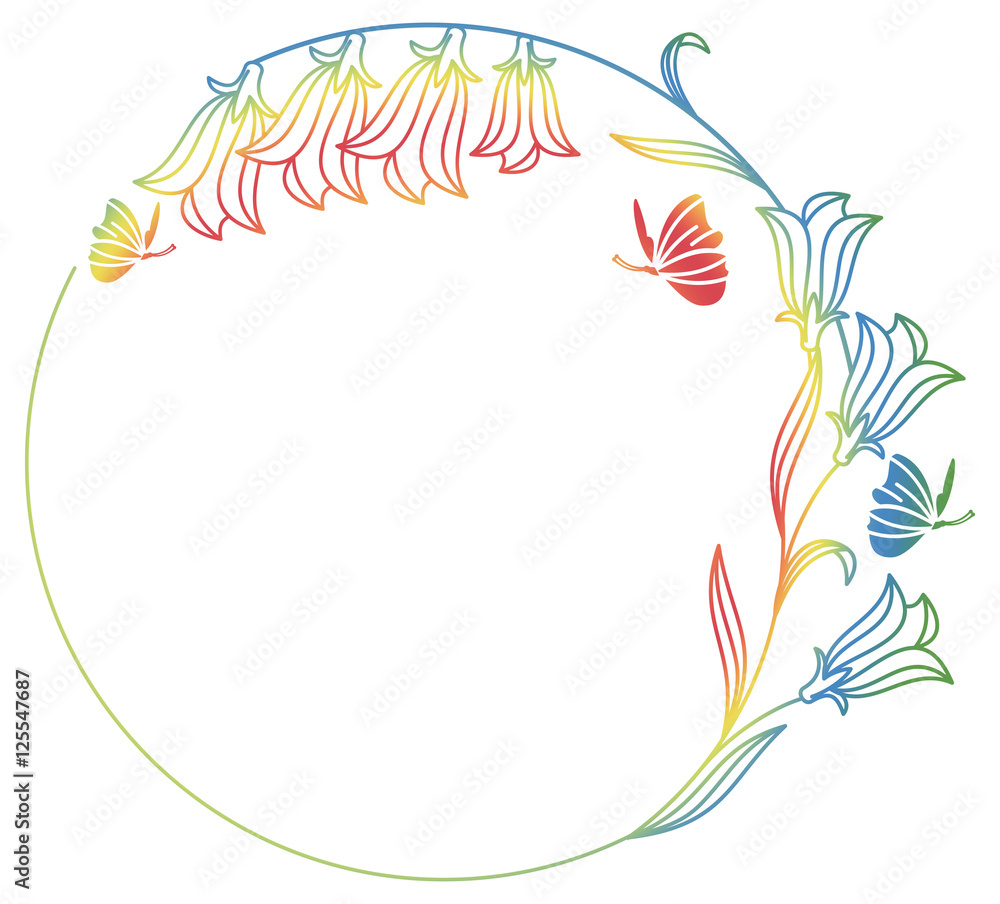Fototapeta premium Decorative gradient frame with empty space for text or picture. 