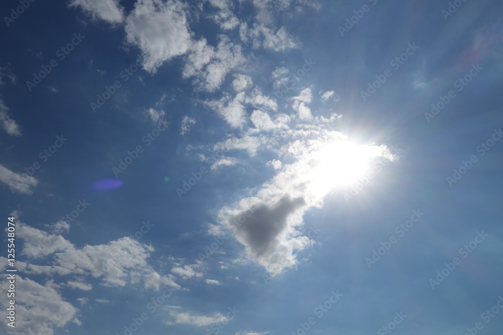 Blue sky with white clouds beautiful summer green field landscape on heavenly background Blue sky with white clouds beautiful summer green field landscape on heavenly background