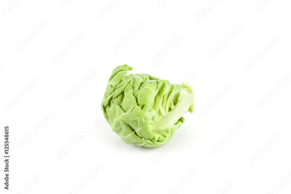 Fresh ripe brussels sprouts on white Fresh ripe brussels sprouts on white