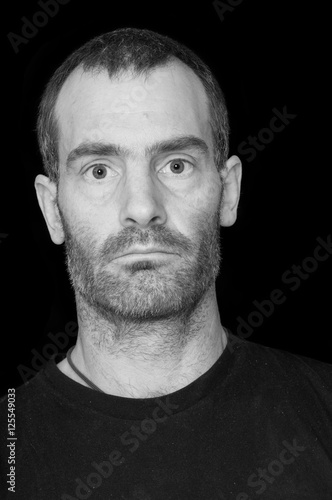 Black And White Rugged Man Portrait