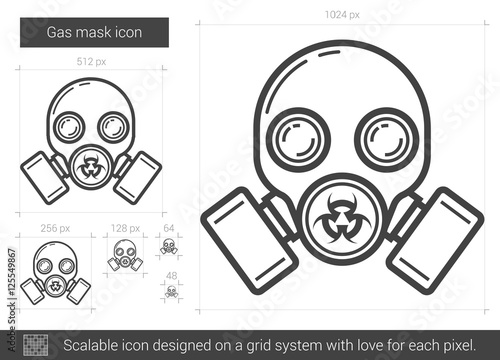 Gas mask line icon.