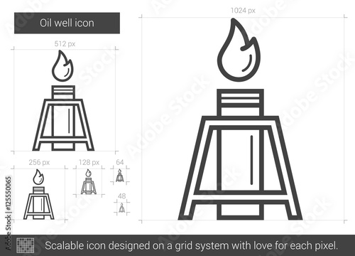 Oil well line icon.
