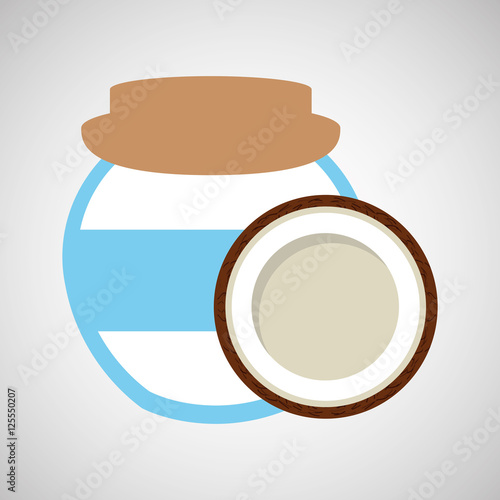big jar jam coconut icon design vector illustration eps 10