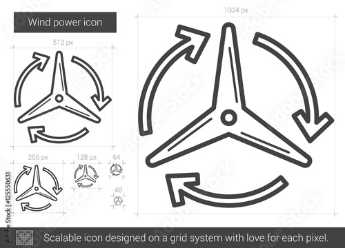 Wind power line icon.