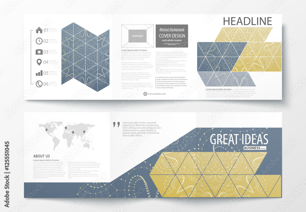 Trifocus Documents Trifold Brochure Layout with Constellation Design Element 2 Stock ...