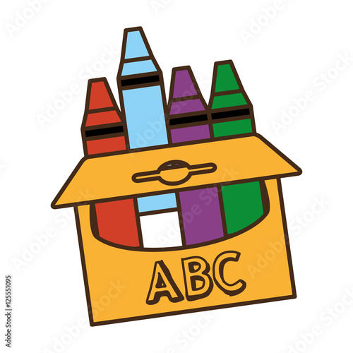 crayons box isolated icon vector illustration design