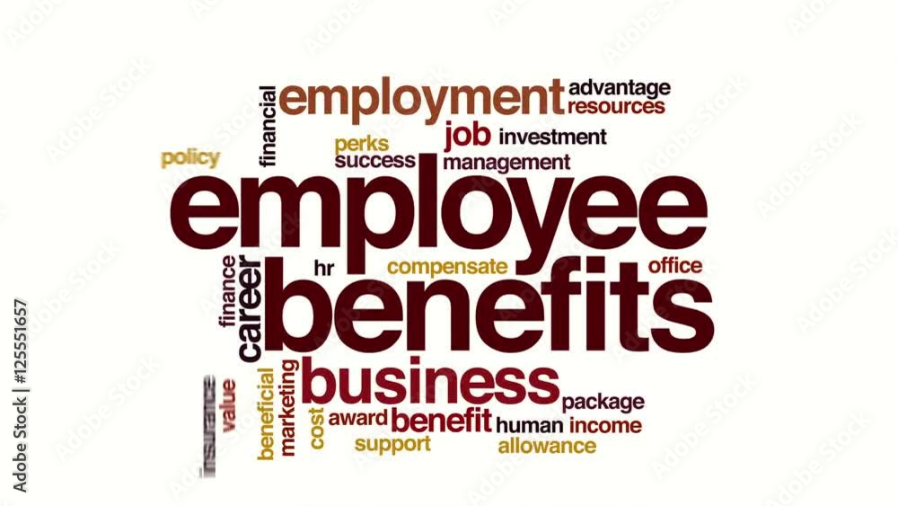 Employee benefits animated word cloud Employee benefits animated word cloud