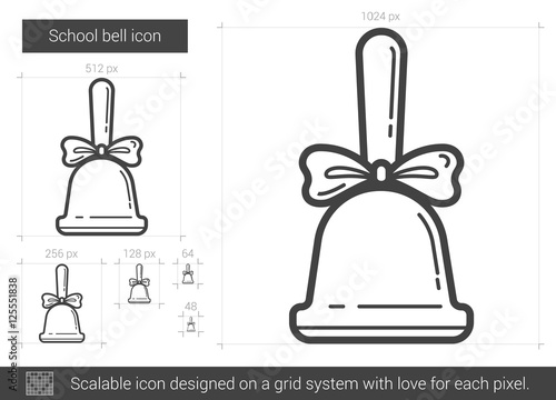 School bell line icon.