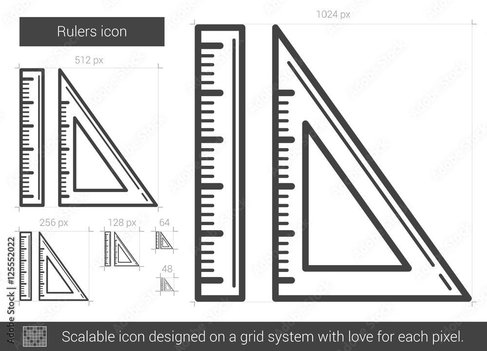 Rulers line icon.