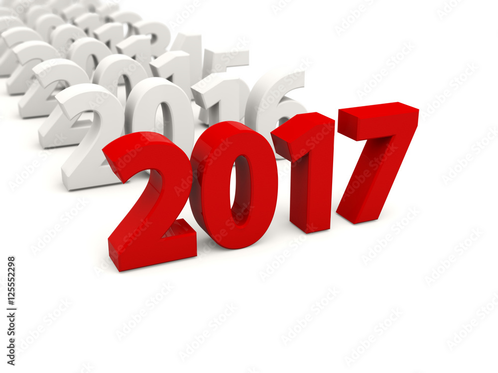 2017 New Year symbol with other years. 2017 New Year symbol with other years.