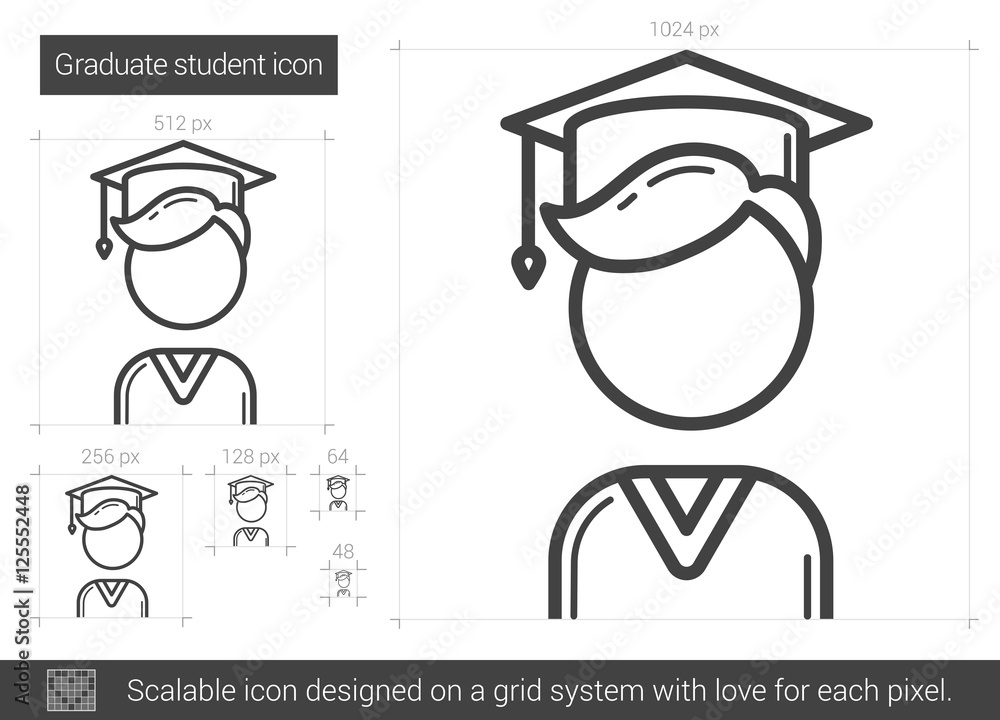 Graduate student line icon. Graduate student line icon.
