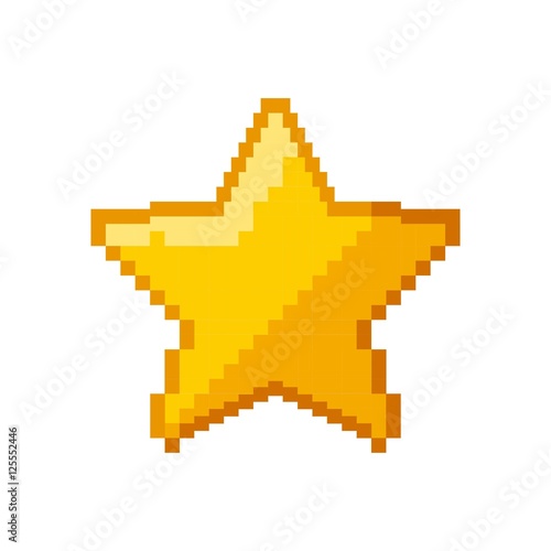video game star pixelated vector illustration design