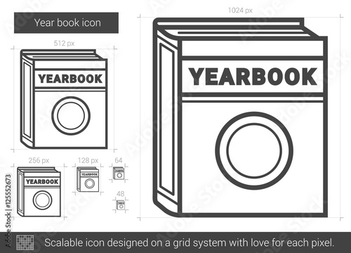 Year book line icon.